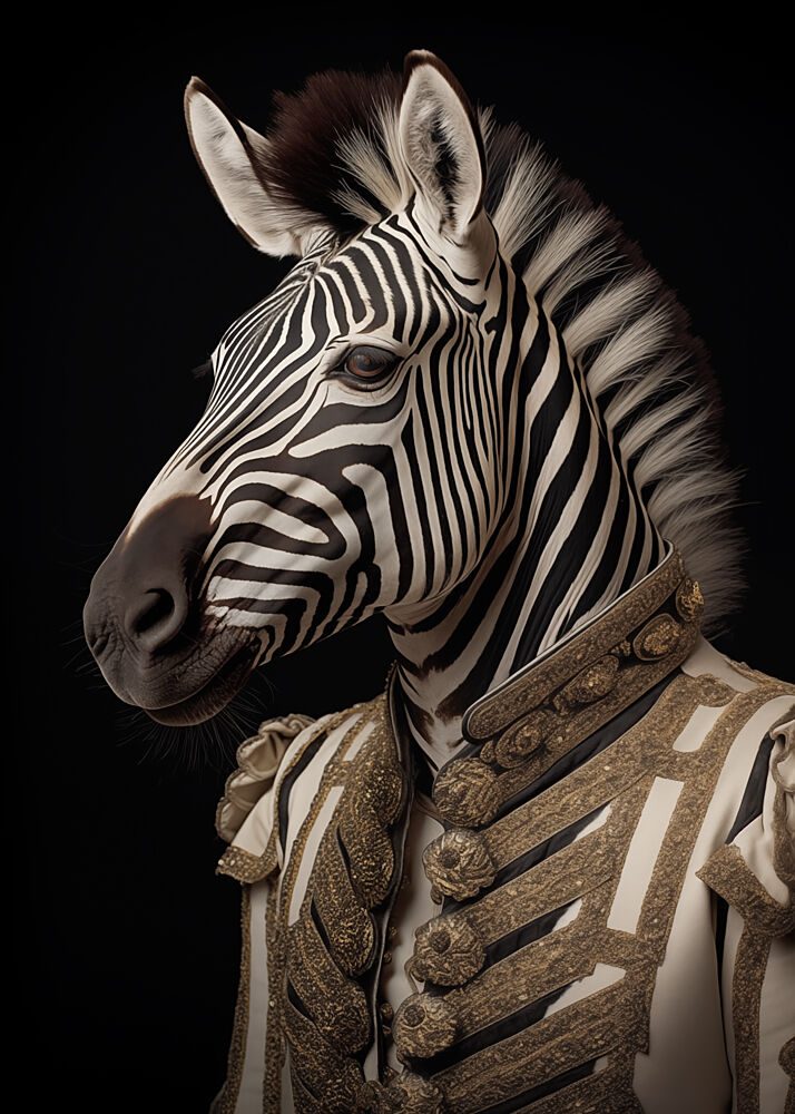 Regal Zebra Portrait art print by Andreas Magnusson for $57.95 CAD