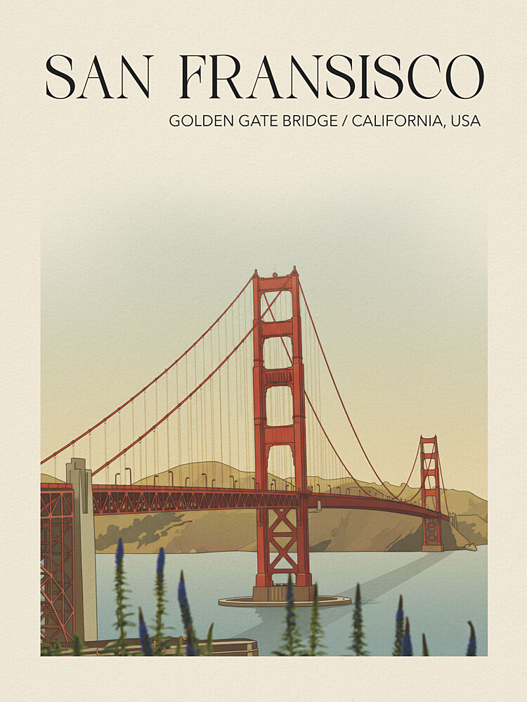 Golden Gate Bridge California art print by Andreas Magnusson for $57.95 CAD