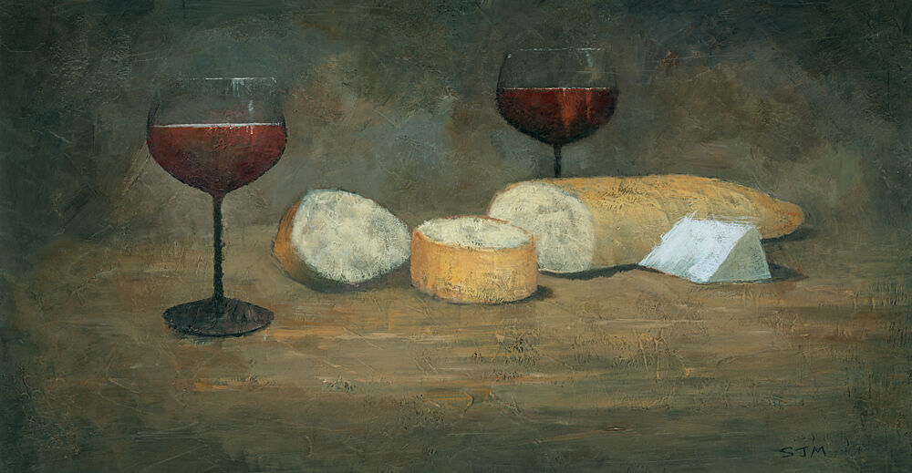 Red Wine and Cheese art print by Steve Mitchell for $57.95 CAD