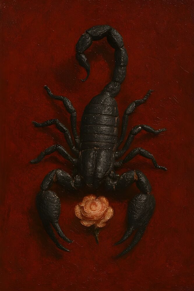 Dark Scorpion and Rose art print by Hugo for $57.95 CAD