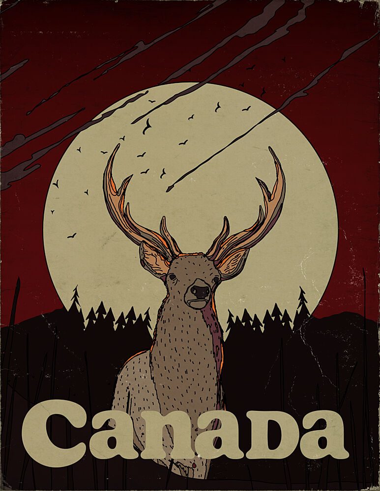 Forest Stag Canada art print by Nicholas for $57.95 CAD