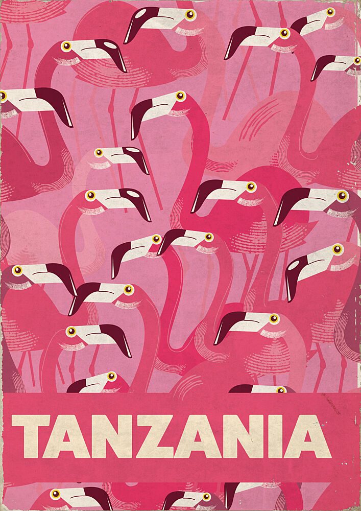 Pink Flamingos Tanzania art print by Nicholas for $57.95 CAD
