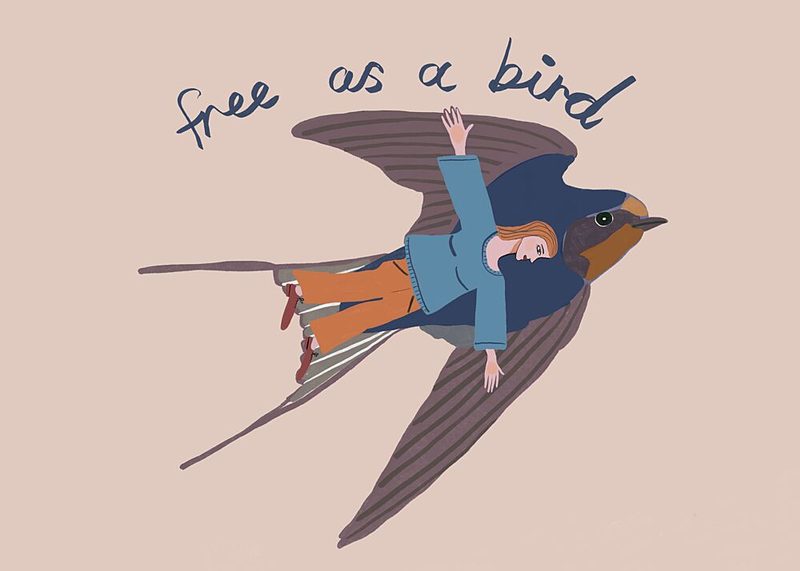 Whimsical Freedom Flight art print by Sharyn Bursic for $57.95 CAD