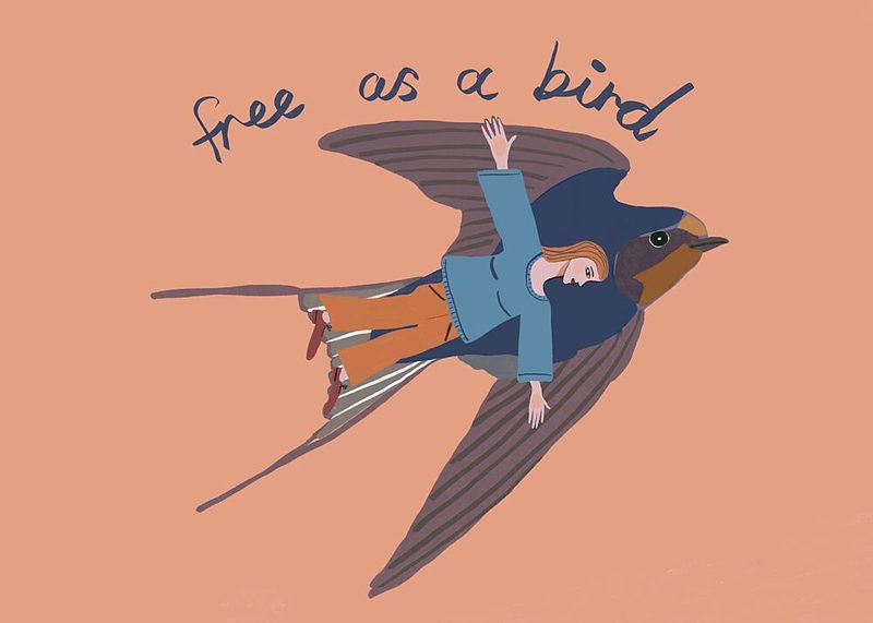 Girl Soaring Free art print by Sharyn Bursic for $57.95 CAD