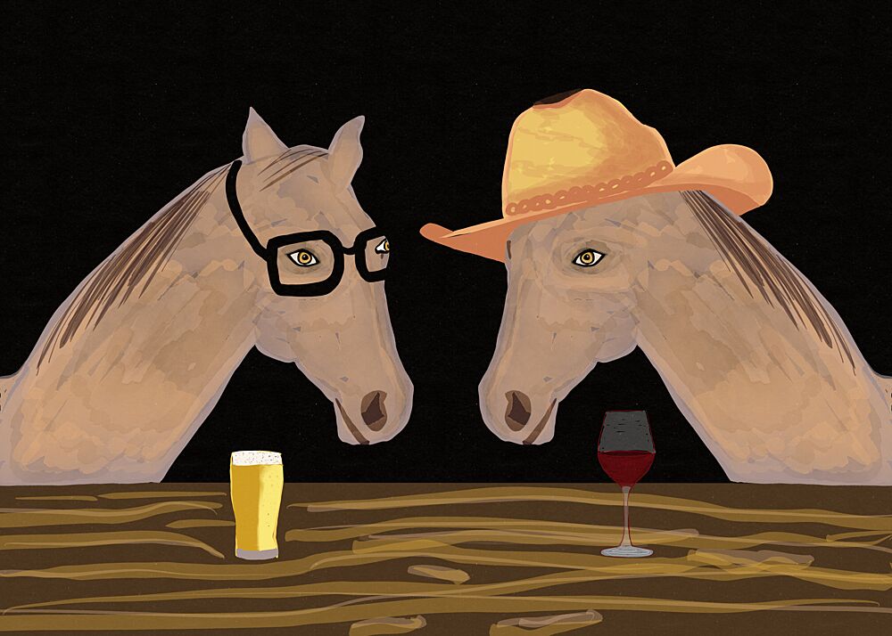 Happy Hour Horses art print by Sharyn Bursic for $57.95 CAD