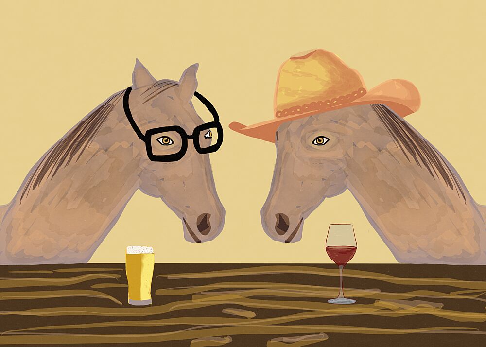 Happy Hour Horses art print by Sharyn Bursic for $57.95 CAD