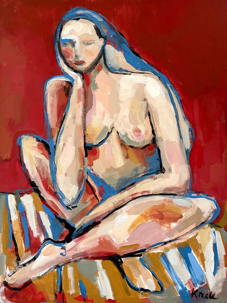 Pensive Nude Woman art print by Magdalena Krzak for $57.95 CAD