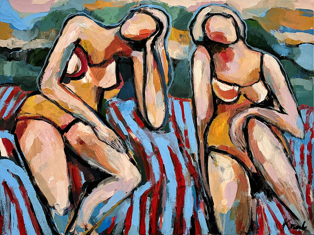 Summer Beach Lounging art print by Magdalena Krzak for $57.95 CAD