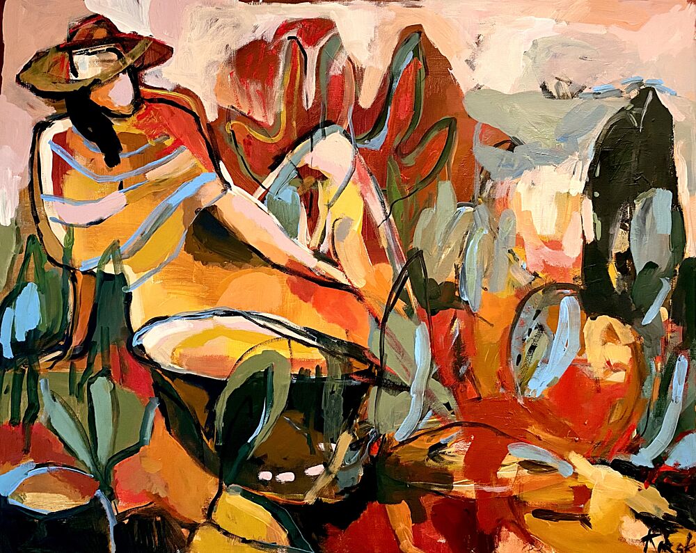 Woman Hat Garden Retreat art print by Magdalena Krzak for $57.95 CAD