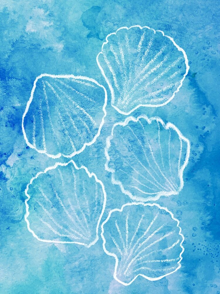 Watercolor Sea Shells art print by Aliya Putrus for $57.95 CAD