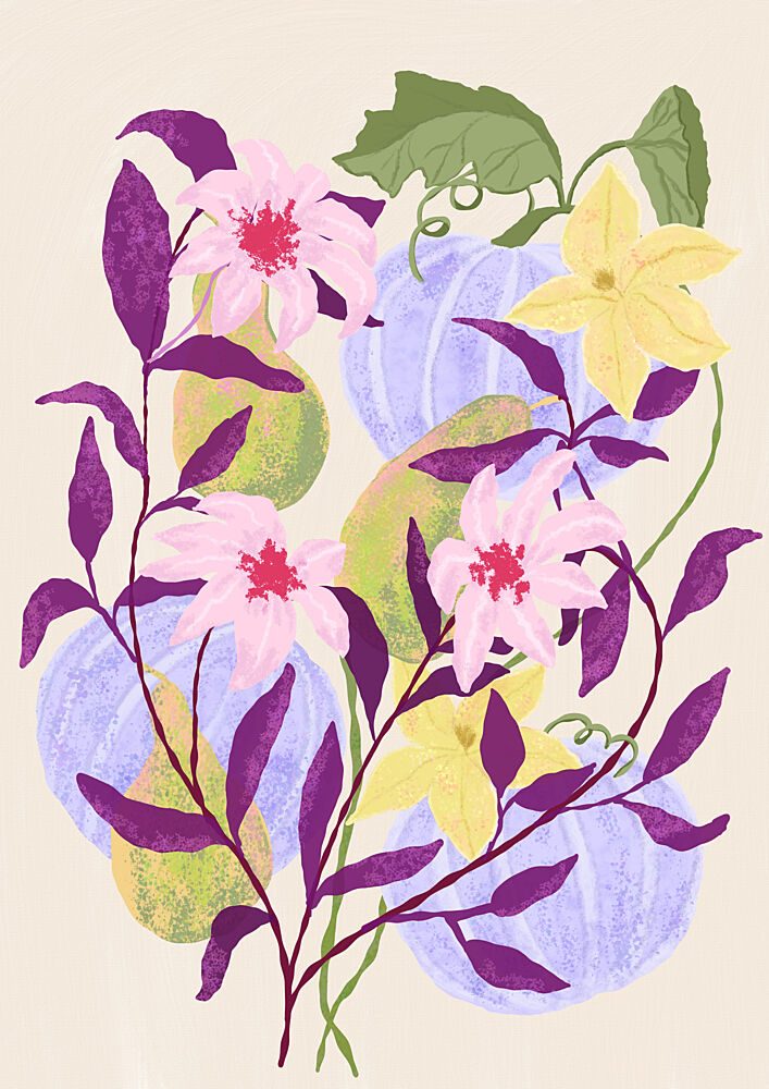 Whimsical Floral Gourds art print by Aliya Putrus for $57.95 CAD