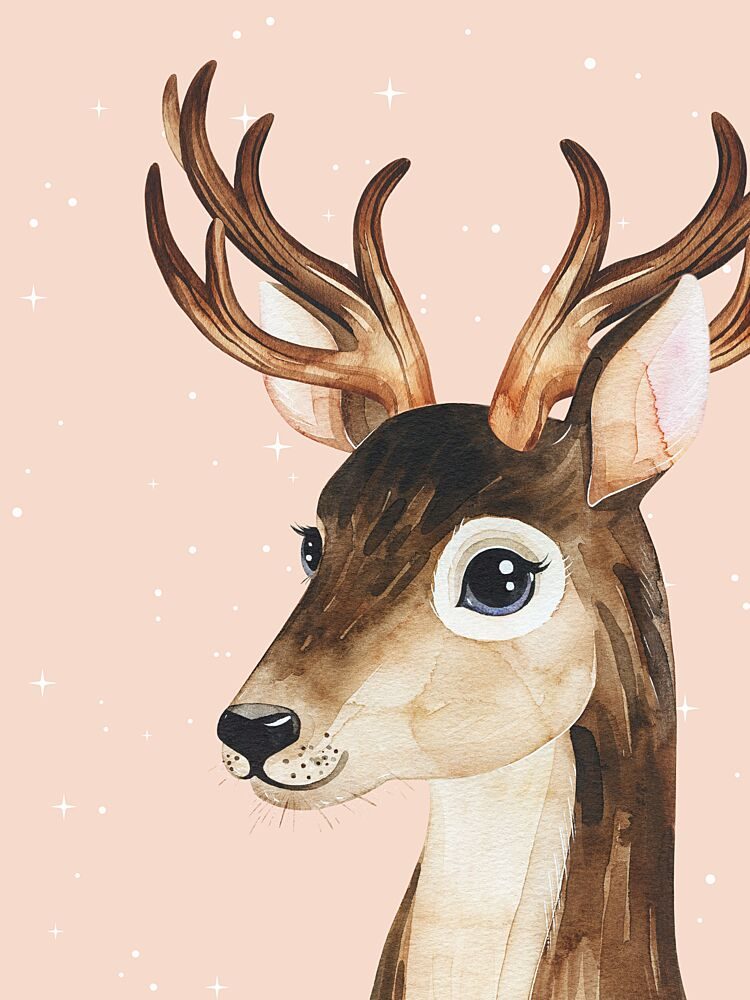 Gentle Woodland Deer art print by Ohkimiko for $57.95 CAD