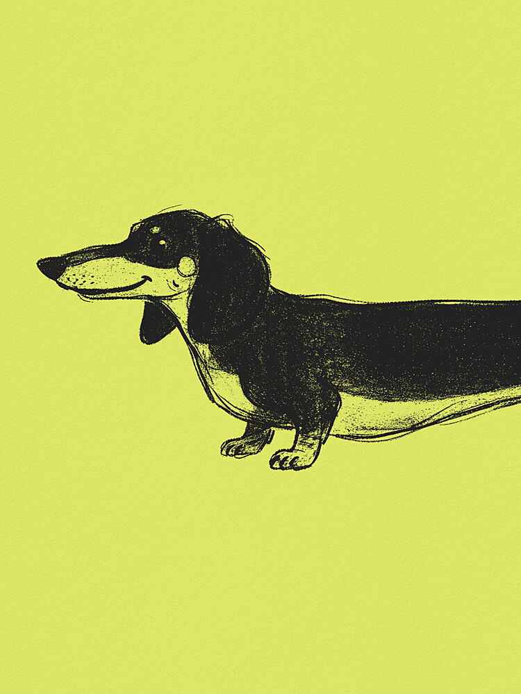 Happy Black Dachshund art print by Andreas Magnusson for $57.95 CAD