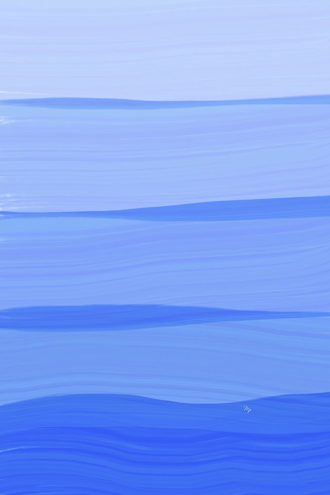 Serene Blue Waves art print by Martina for $57.95 CAD