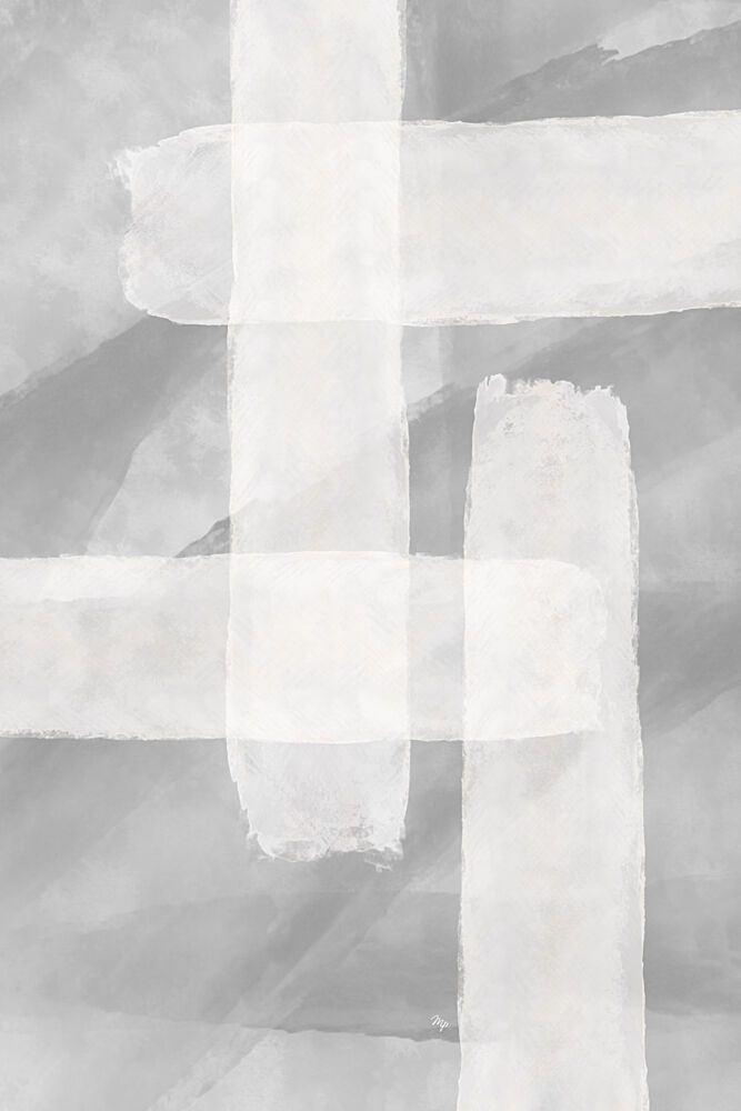 Layered Gray Brushstrokes art print by Martina for $57.95 CAD