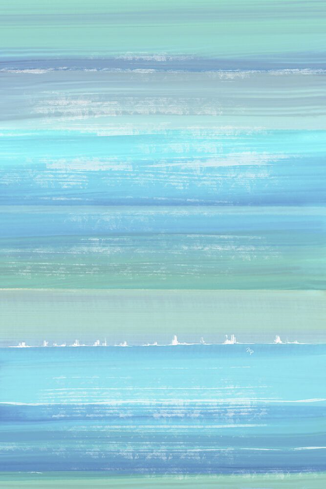 Blue Green Horizon art print by Martina for $57.95 CAD