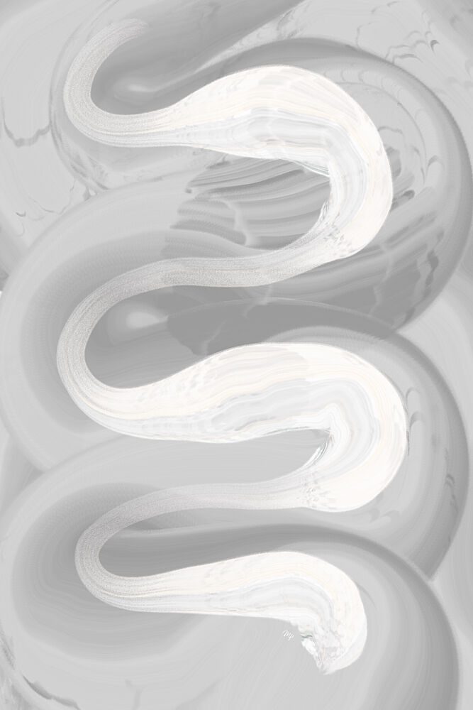 Fluid Gray Abstract art print by Martina for $57.95 CAD