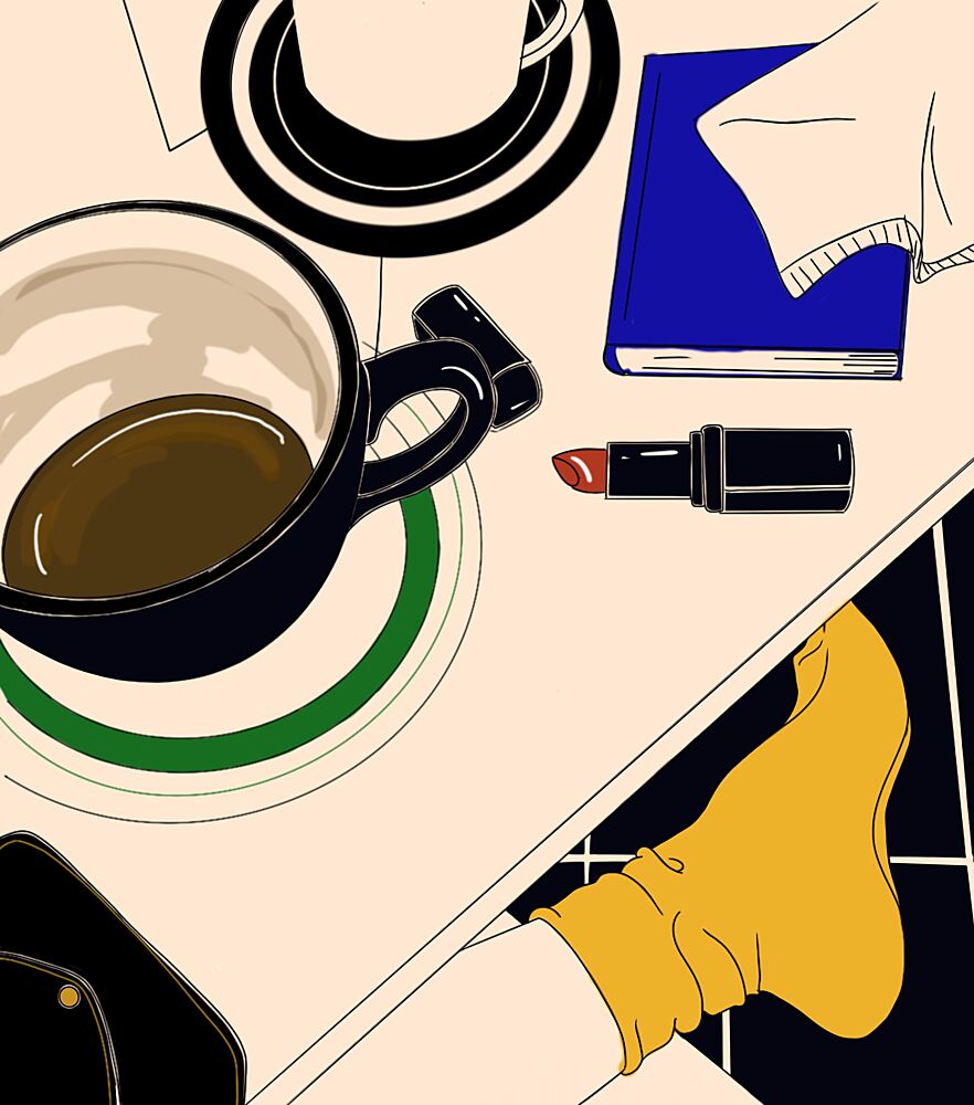 Relaxed Coffee Morning art print by Juliana Kokolari for $57.95 CAD