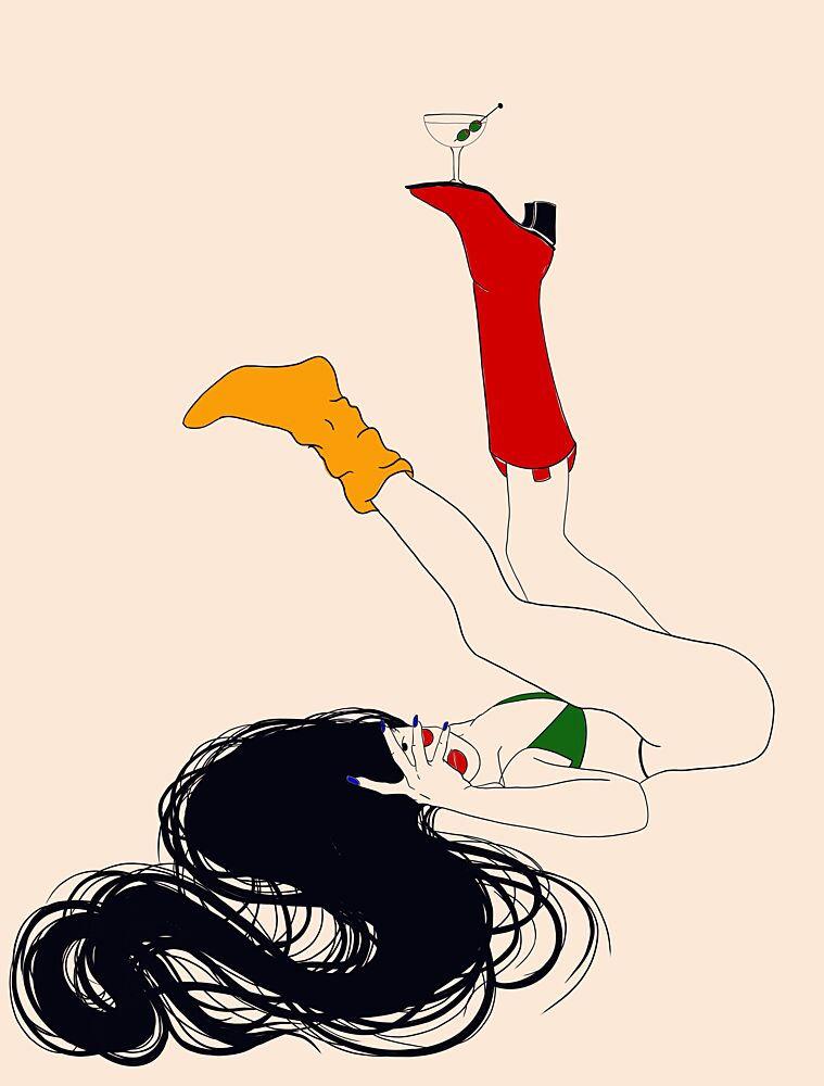 Upside Down Martini art print by Juliana Kokolari for $57.95 CAD