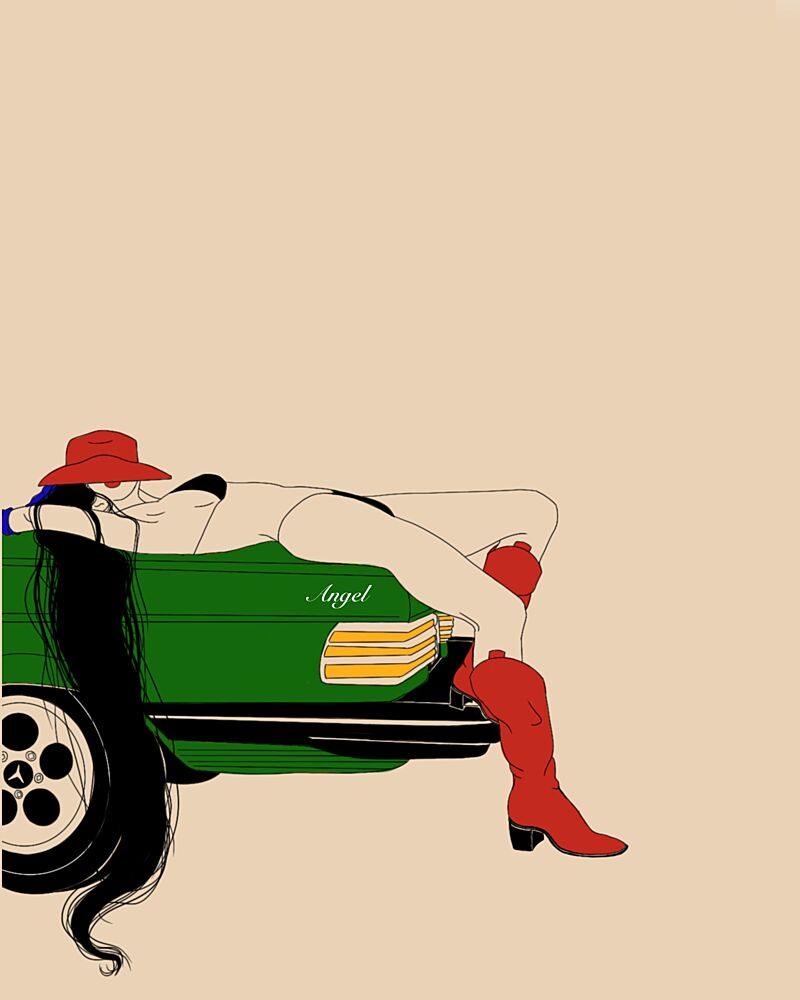 Red Hat Car Style art print by Juliana Kokolari for $57.95 CAD