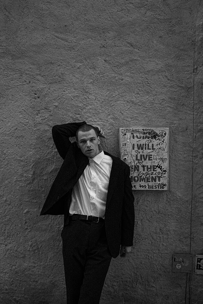 Pensive Man Black Suit art print by Samuel Sleziak for $57.95 CAD