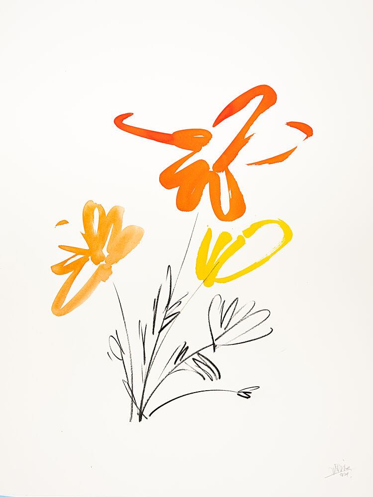 Cheerful Orange Blooms art print by Mette Rix for $57.95 CAD