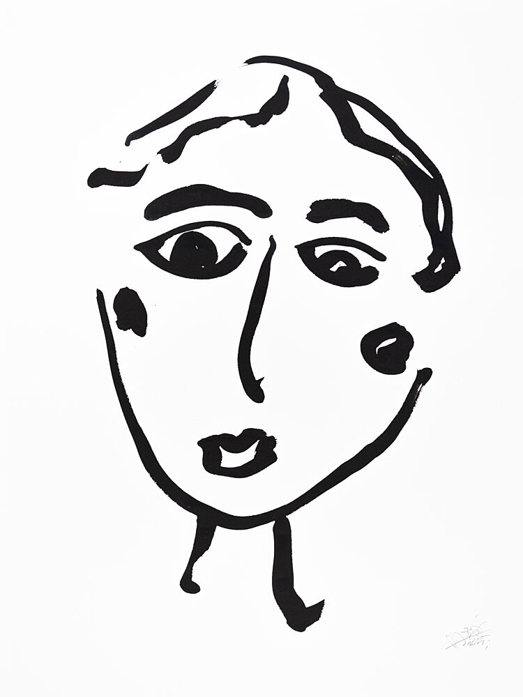 Abstract Human Face art print by Mette Rix for $57.95 CAD