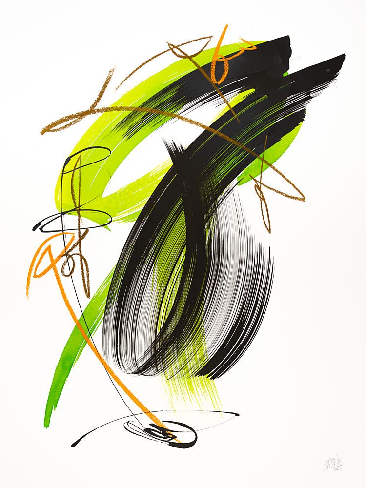 Dynamic Green Black Abstract art print by Mette Rix for $57.95 CAD