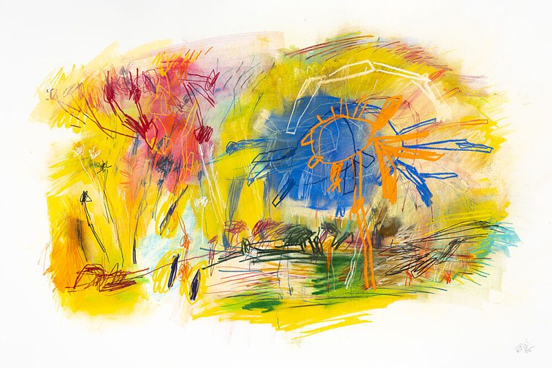 Vibrant Abstract Landscape art print by Mette Rix for $57.95 CAD