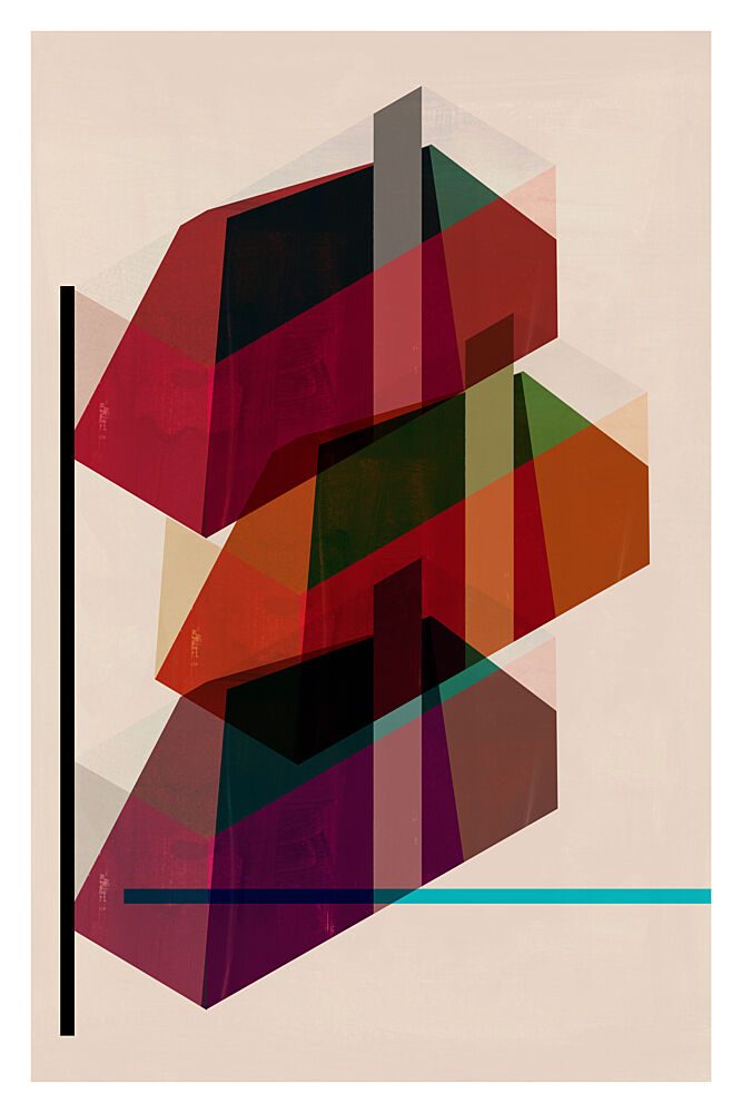 Stacked Geometric Forms art print by Cartissi for $57.95 CAD