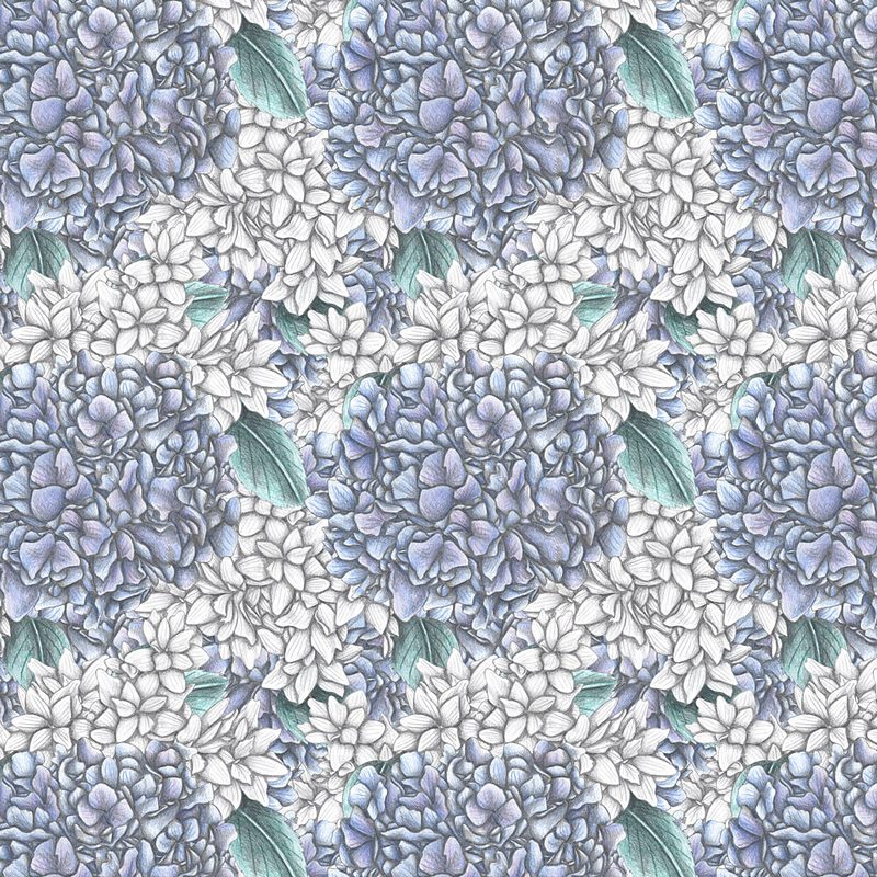 Blue and White Hydrangeas art print by Cecilia Battaini for $57.95 CAD