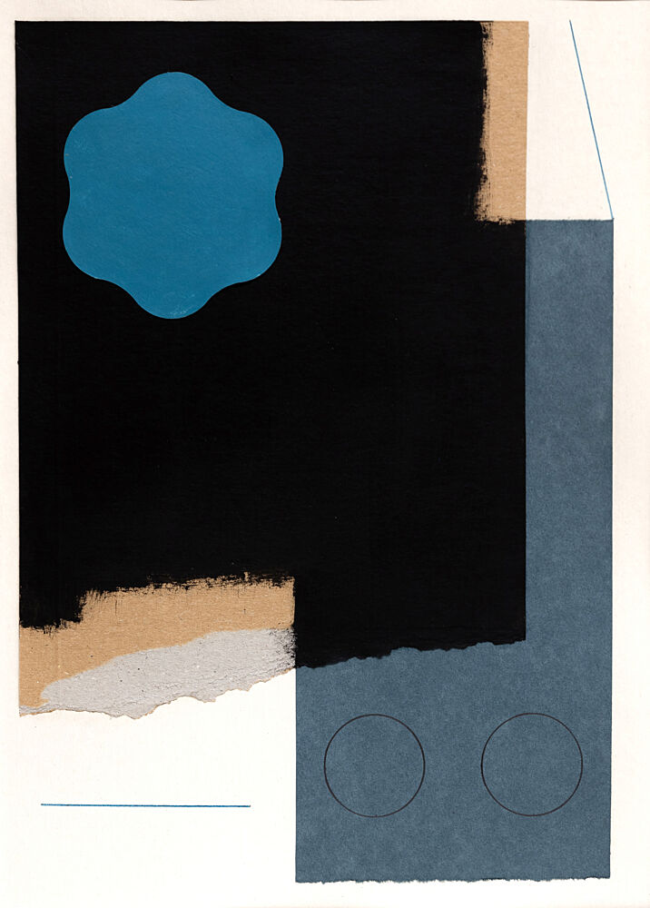 Blue Geometric Abstract art print by Ildefonso Martin for $57.95 CAD