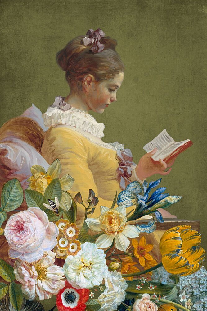 Quiet Reading Bloom art print by Marja van den Hurk for $57.95 CAD