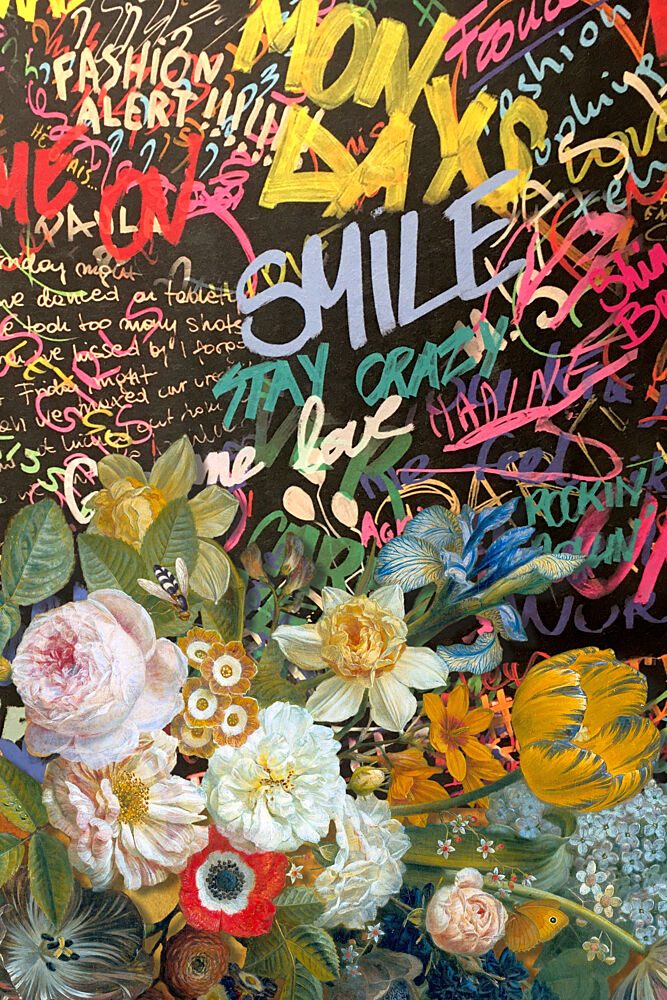 Vibrant Flowers Graffiti art print by Marja van den Hurk for $57.95 CAD