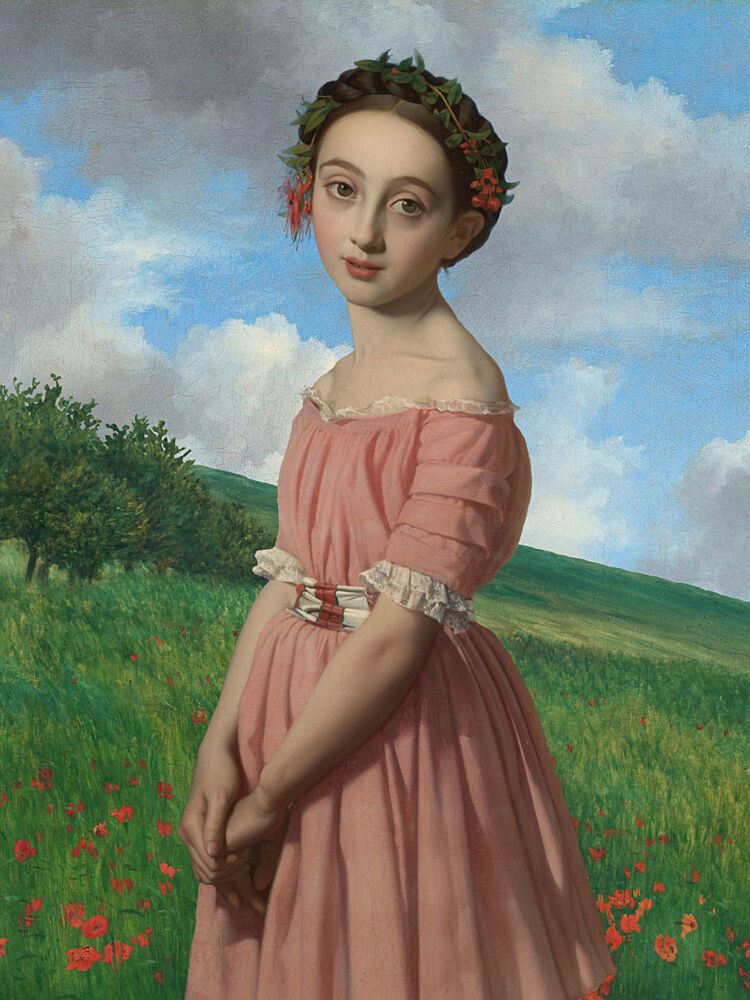 Young Girl with Berry Wreath art print by Marja van den Hurk for $57.95 CAD