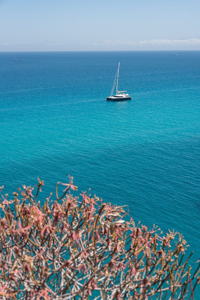 Turquoise Sea Sailboat art print by Photolovers for $57.95 CAD