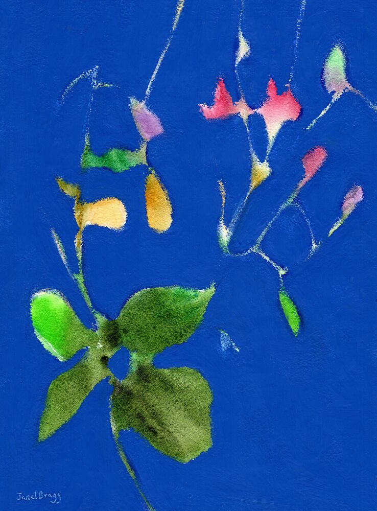 Colorful Floral Blues art print by Janel Bragg for $57.95 CAD
