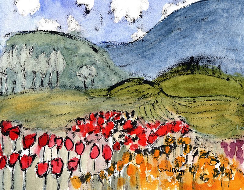 Vibrant Tulip Fields art print by Janel Bragg for $57.95 CAD
