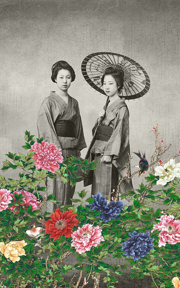 Vintage Japanese Peonies art print by Marja van den Hurk for $57.95 CAD