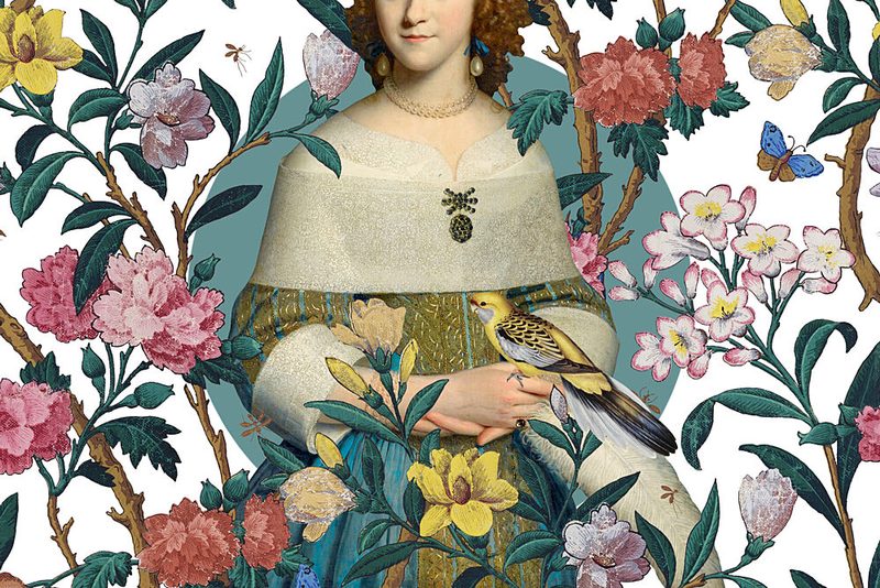 Elegant Floral Portrait art print by Marja van den Hurk for $57.95 CAD