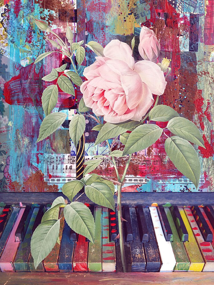 Colorful Piano Rose art print by Marja van den Hurk for $57.95 CAD