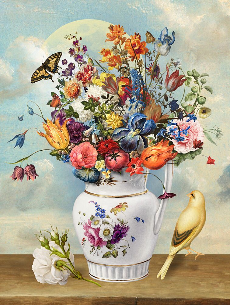 Vibrant Floral Still Life art print by Marja van den Hurk for $57.95 CAD