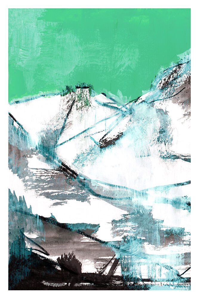 Emerald Mountain Abstract art print by Cartissi for $57.95 CAD
