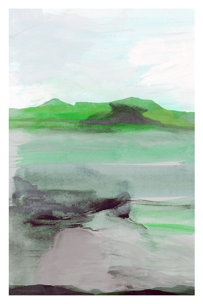 Green Abstract Landscape art print by Cartissi for $57.95 CAD