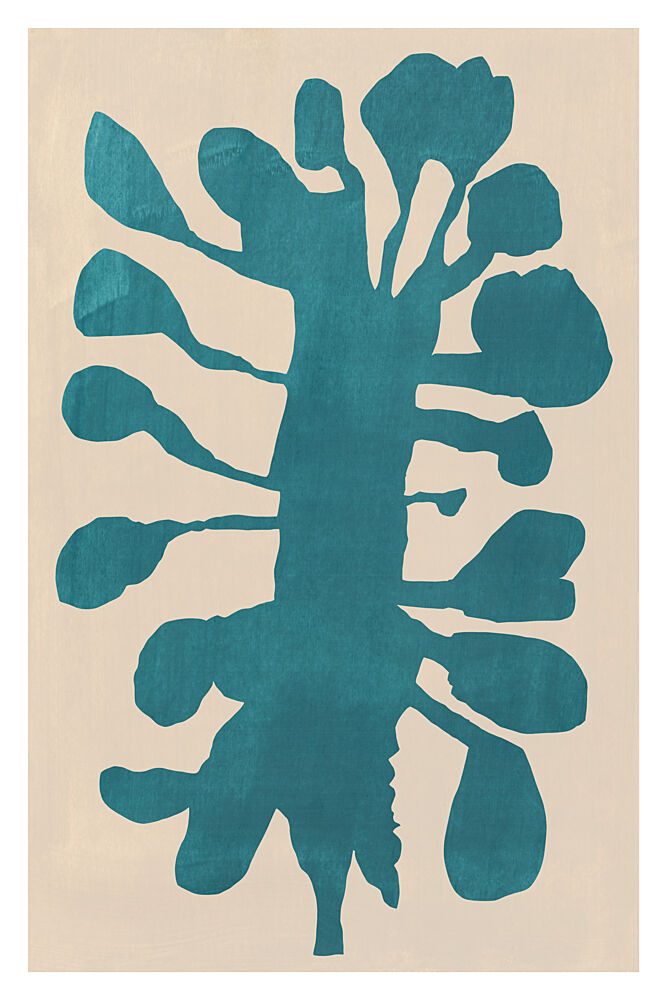 Organic Teal Plant Shape art print by Cartissi for $57.95 CAD