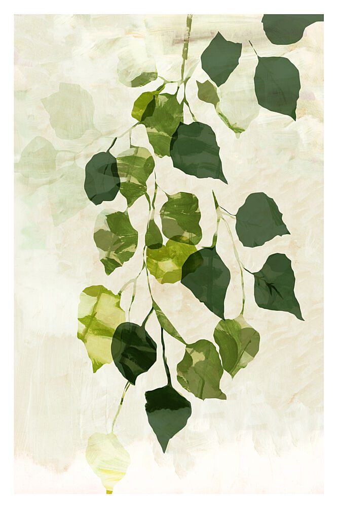 Cascading Green Leaves art print by Cartissi for $57.95 CAD