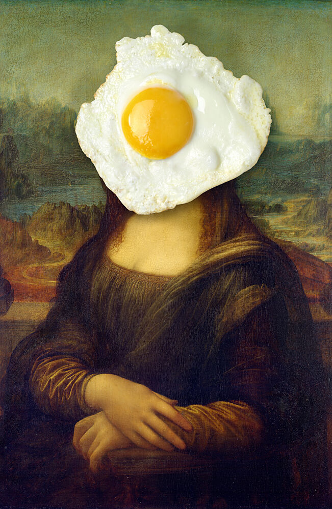Mona Lisa Fried Egg art print by Marja van den Hurk for $57.95 CAD