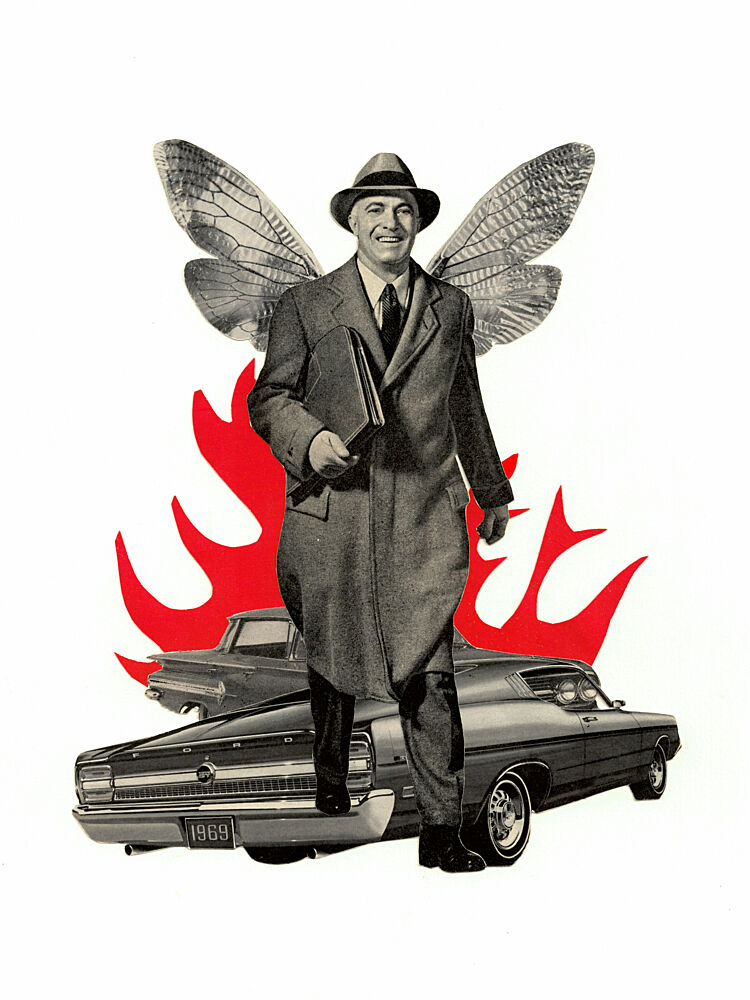Retro Winged Businessman art print by Mikhail Siskoff for $57.95 CAD