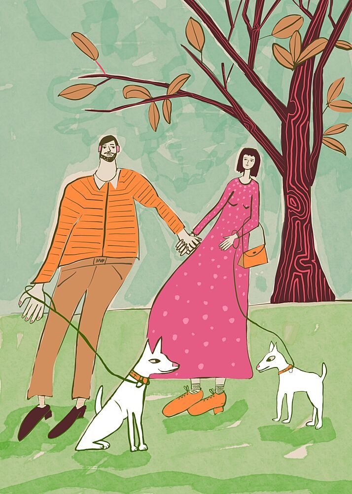 Park Stroll with Dogs art print by Sharyn Bursic for $57.95 CAD