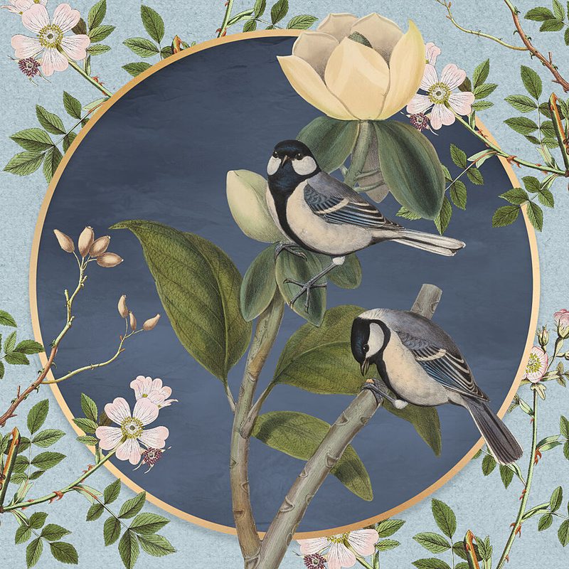 Vintage Birds and Blossoms art print by Marja van den Hurk for $57.95 CAD